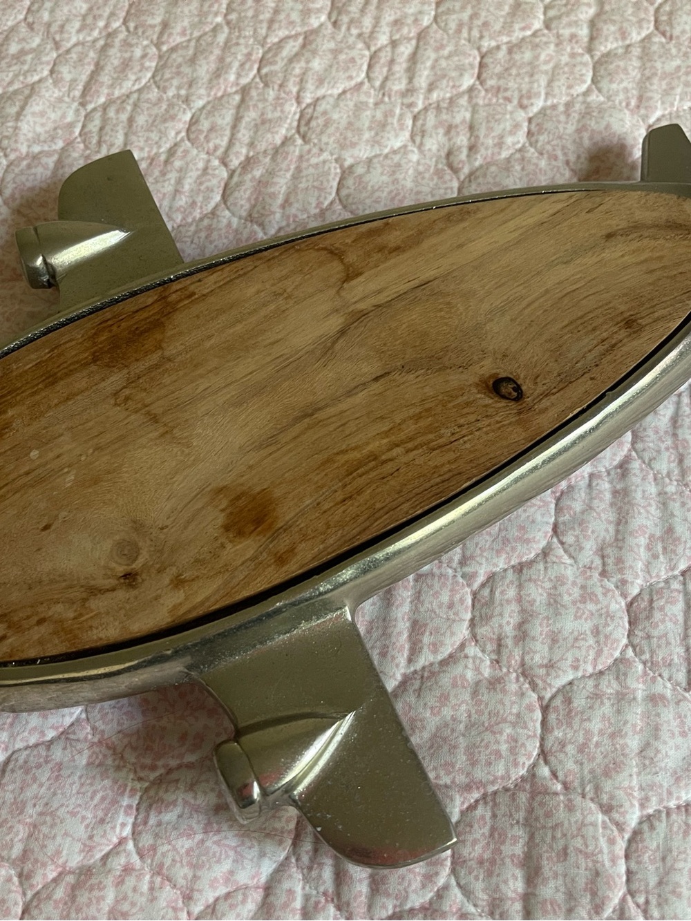 Godinger Wood and Silver Airplane Serving Tray